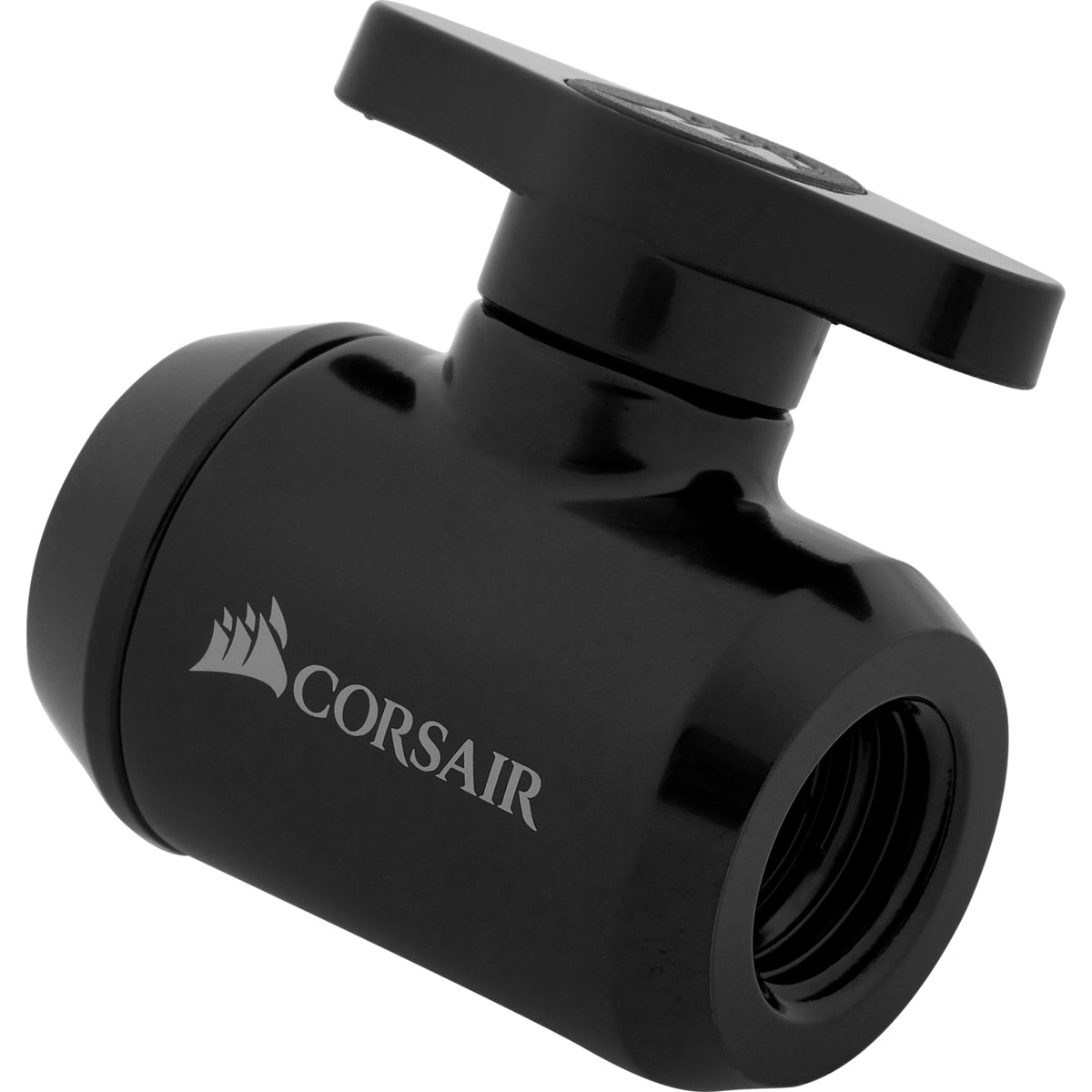 Corsair Hydro X Series Xf Ball Valve Manuel Boldventil Til Flydende Kølesystem 1-pack Sort Vandkøling - Geekd.dk