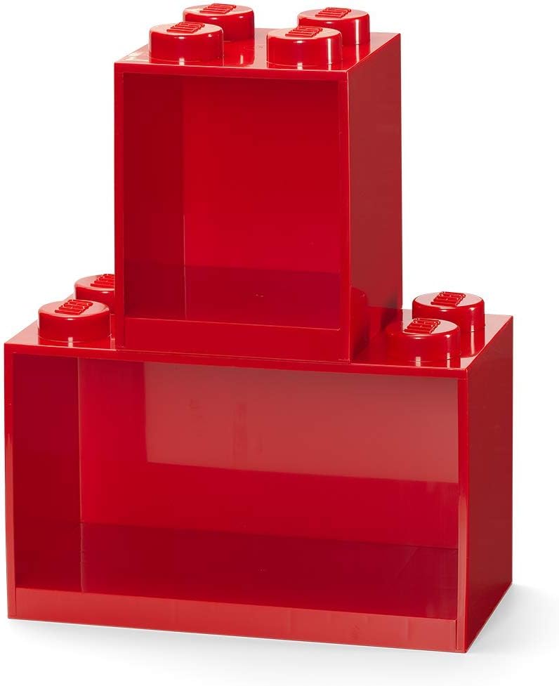 Legoâ® Reolklods Sæt 8+4 - Rød (2 Hylder) Opbevaringskasse - Geekd.dk