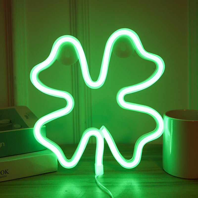 Firkløver Neon Lampe - Geekd.dk