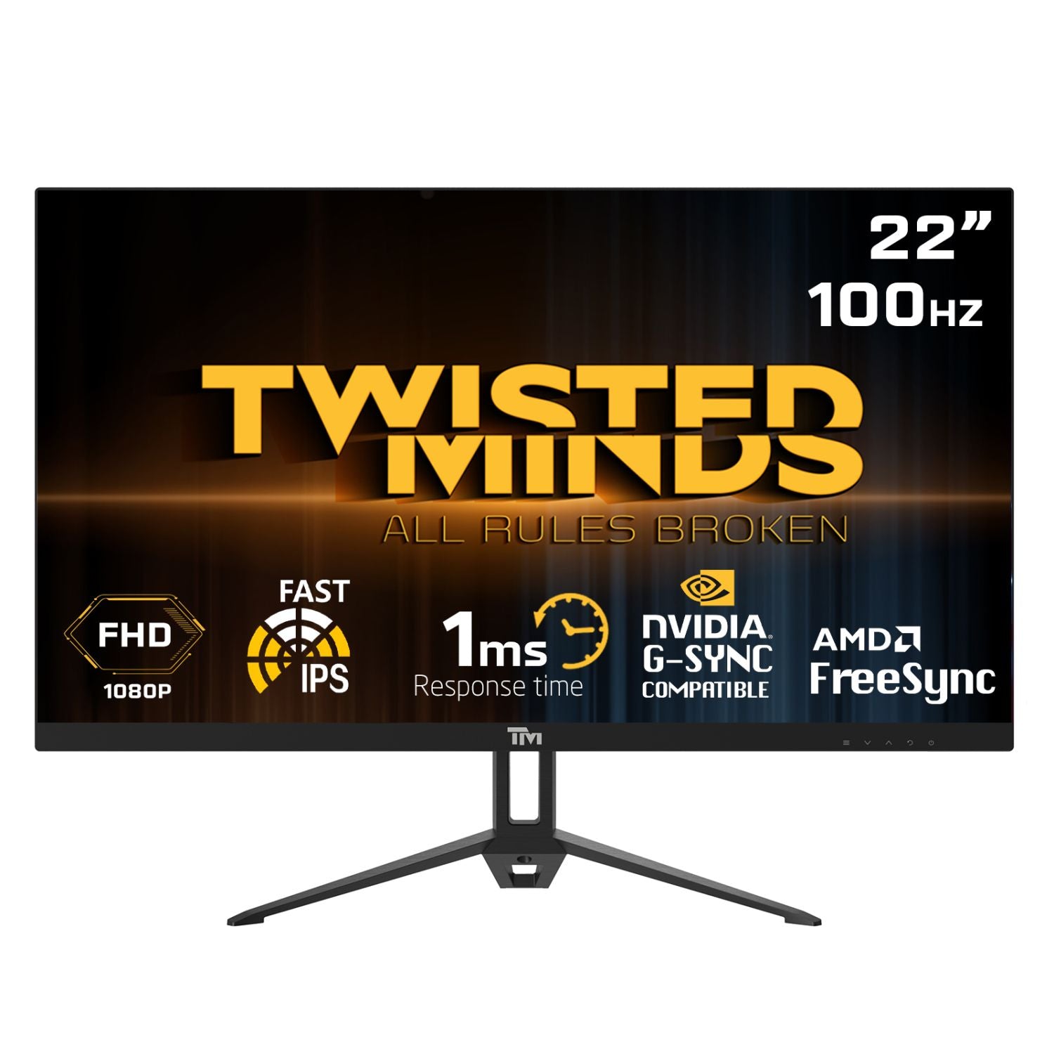 Twisted Minds Flat Gaming Monitor 22" Fhd - 100hz Skærm - Geekd.dk