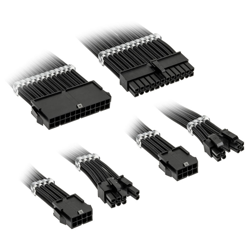 Kolink Core Standard Braided Cable Extension Kit - Jet Black Kabelforlænger - Geekd.dk