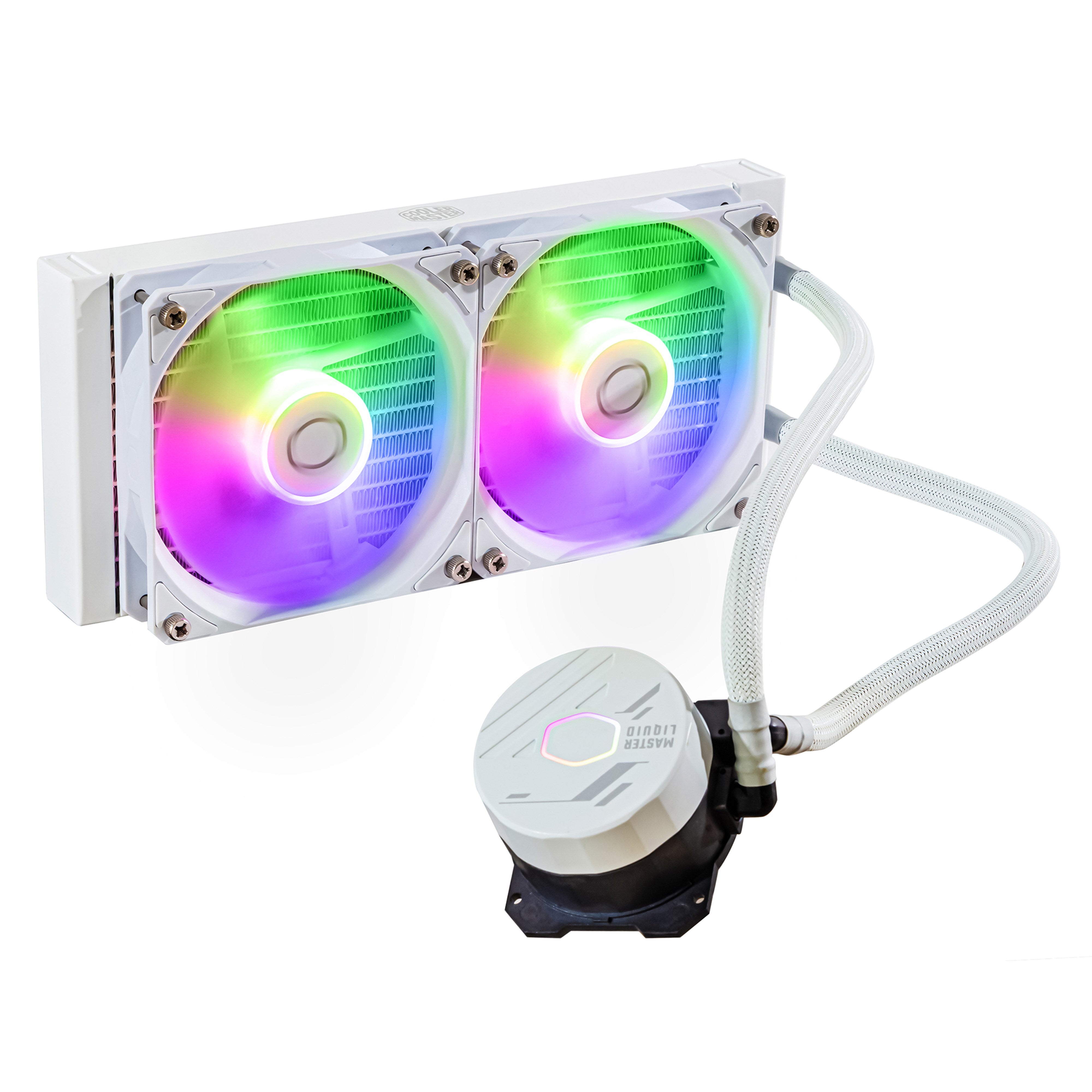 Cooler Master Masterliquid Lite 240l Core Argb Processors Flydende Kølesystem 1-pack Hvid 120 Mm Vandkøling - Geekd.dk
