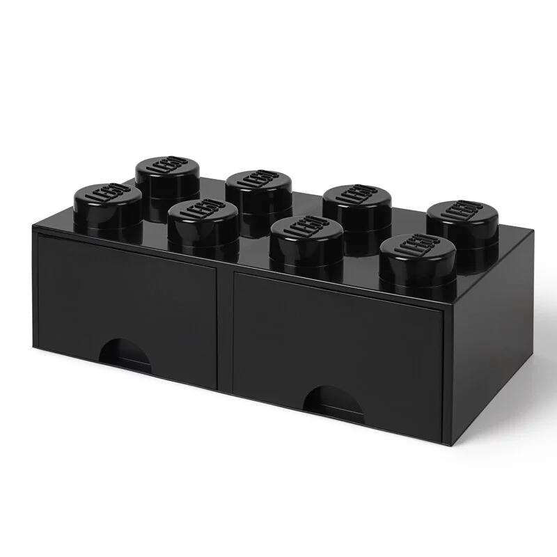 Legoâ® Opbevaringsklods Med Skuffe 8 - Sort Opbevaringskasse - Geekd.dk