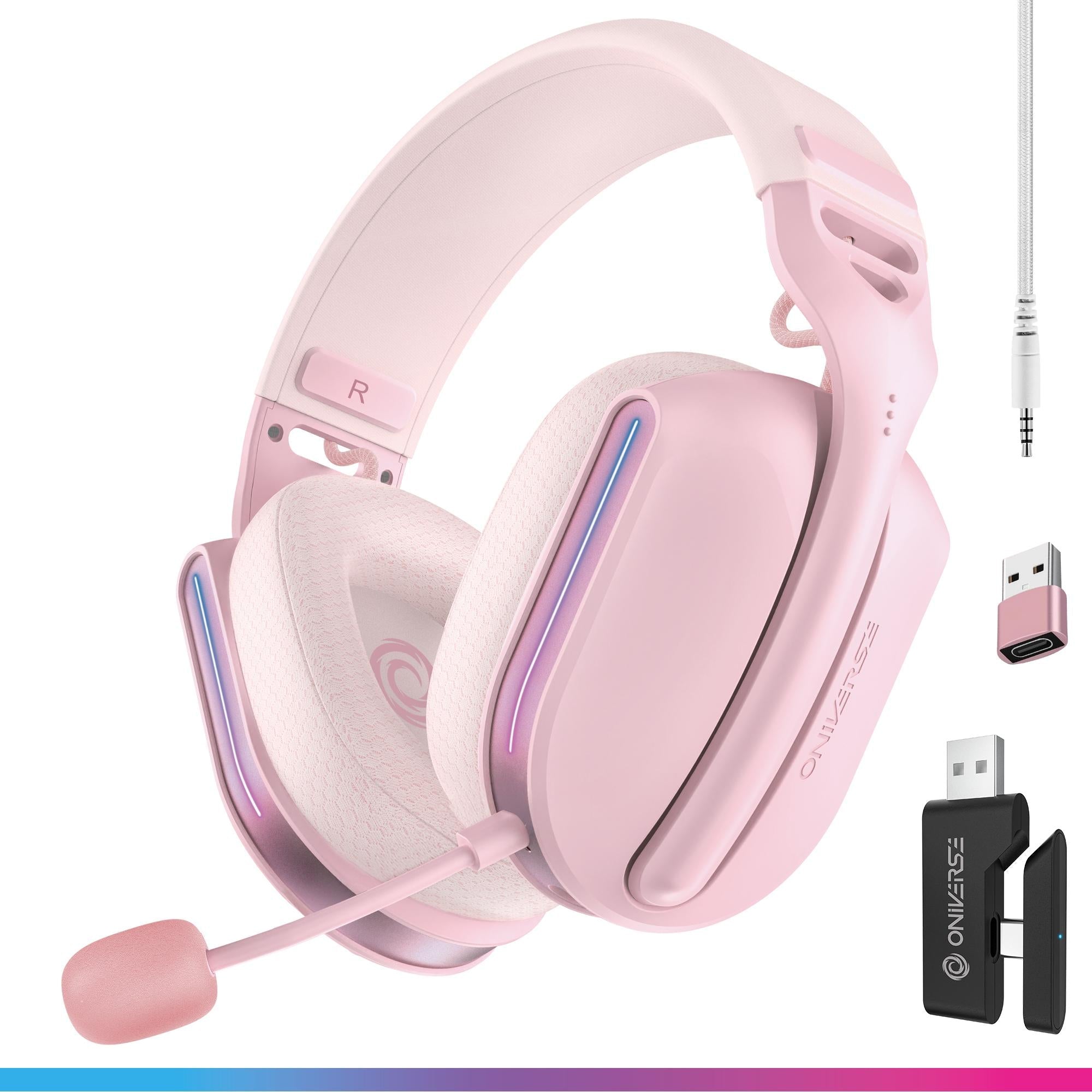 Oniverse Wireless Gaming Headset Polaris - Aurora Pink Konsol Tilbehør - Geekd.dk