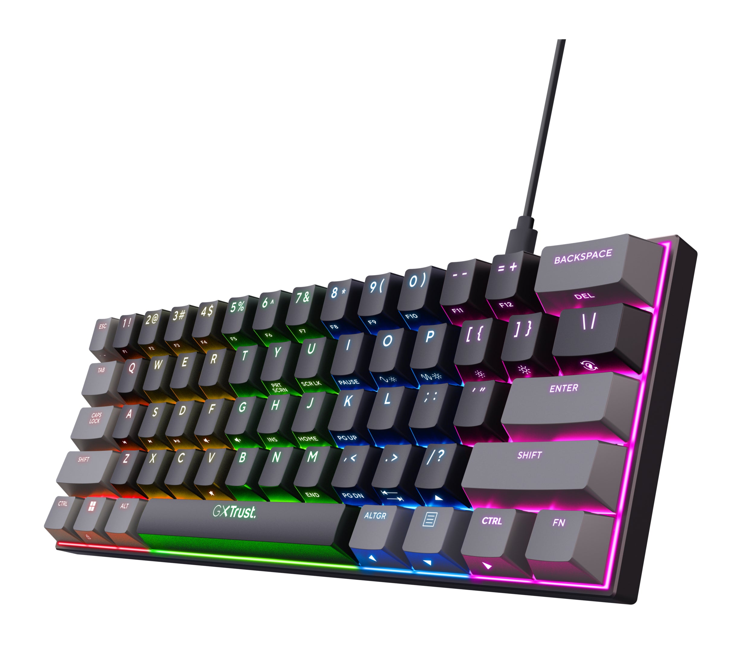 Trust Gxt867 Acira 60% Mini Gaming Keyboard Nd Tastatur - Geekd.dk