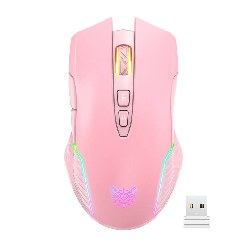 Onikuma Cw905 Wireless Gaming Mus  -  Pink - Geekd.dk
