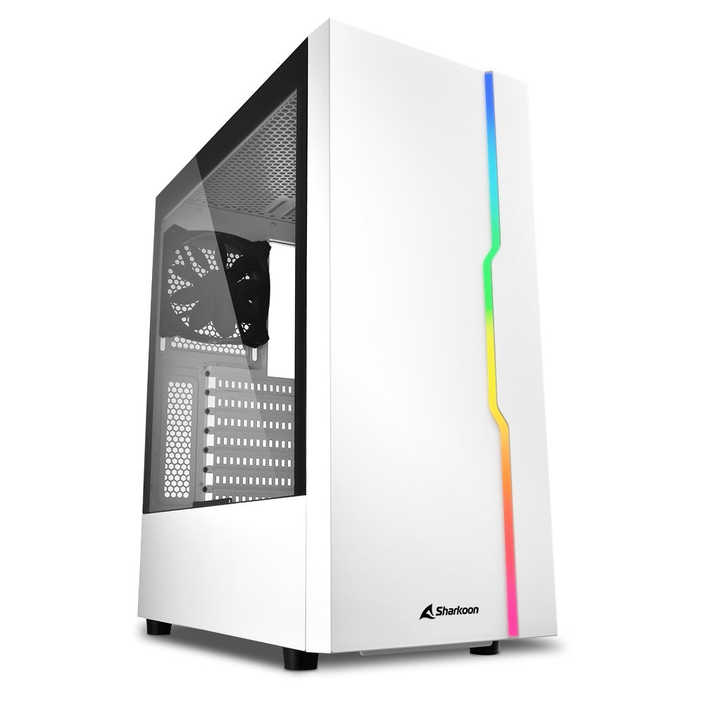 Sharkoon Rgb Slider White, Tower Case Kabinet - Geekd.dk
