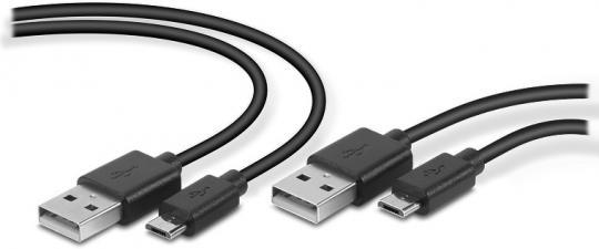 Speedlink Stream Play & Charge Usb Cable Set - For Ps4, Black Usb Kabler - Geekd.dk
