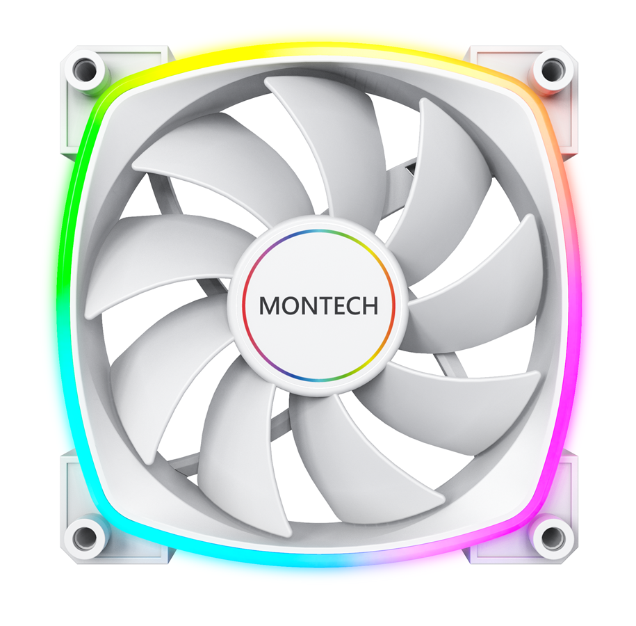 Montech Ax140 Pwm White - 140mm Argb Kabinet Blæser - Geekd.dk