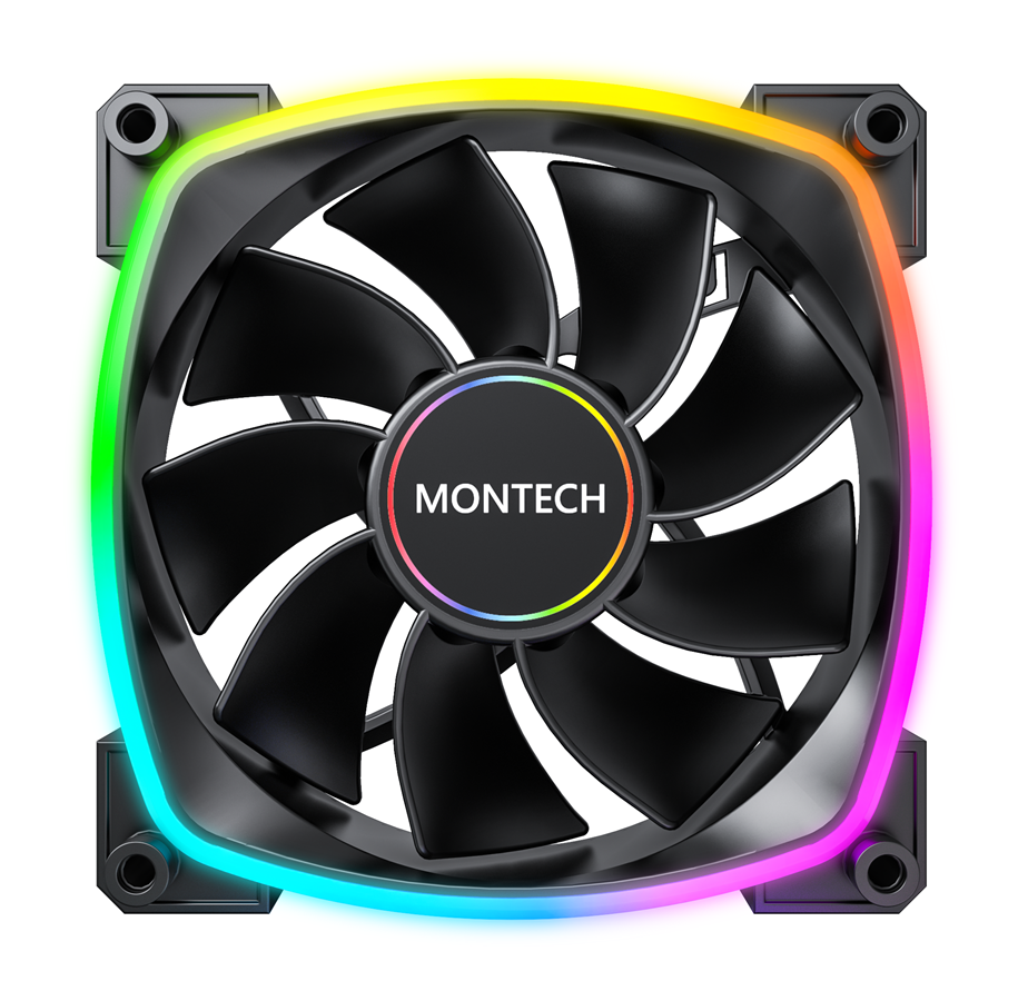 Montech Rx140 Pwm Black - 140mm Argb Reverse Kabinet Blæser - Geekd.dk