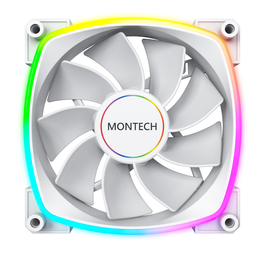 Montech Rx140 Pwm White - 140mm Argb Reverse Kabinet Blæser - Geekd.dk