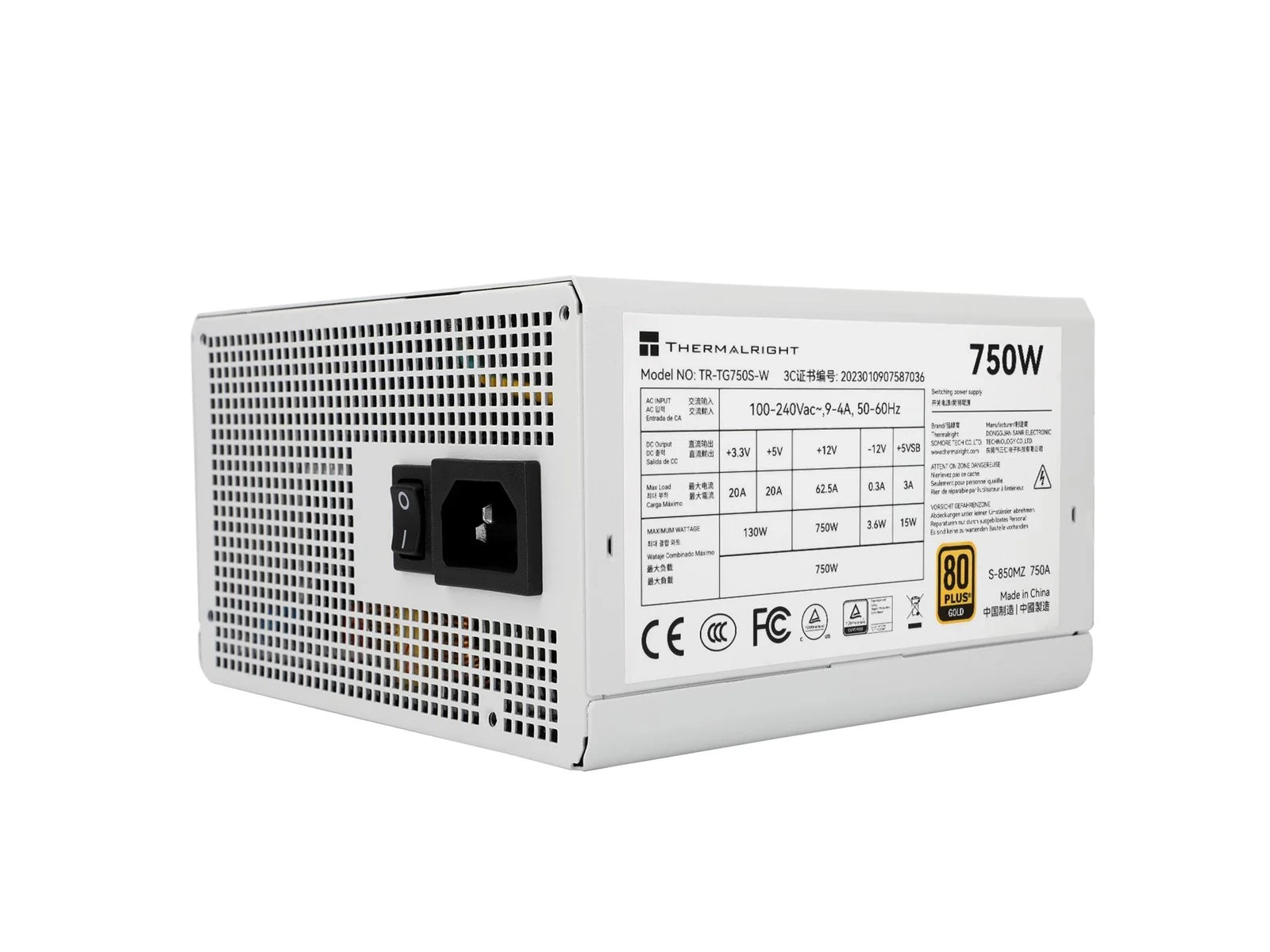 Thermalright Tr-tg 750s-w Hvid- Psu, 80+ Gold, 750w, Non-modular - Geekd.dk