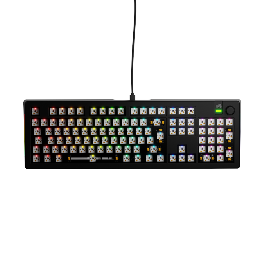Glorious Gmmk 3 100% Barebones Wired Sort- Iso Tastatur - Geekd.dk