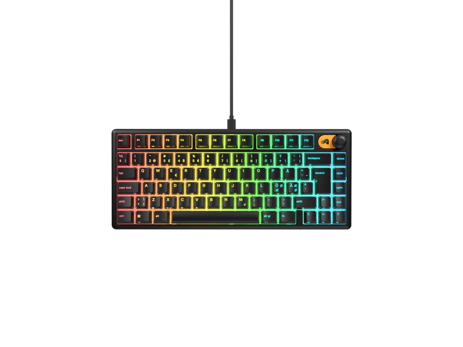 Glorious Gmbk 75% Membrane Wired Keyboard Black Tastatur - Geekd.dk