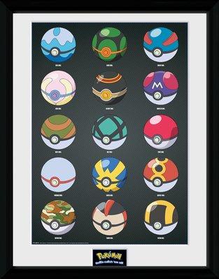 Pokemon - Framed Print Pokeballs (30x40) Legetøj - Geekd.dk