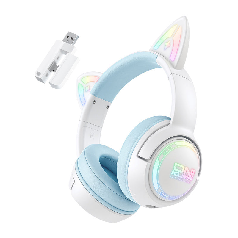 Onikuma Gt838 Gaming Headset  -  Hvid/blå - Geekd.dk