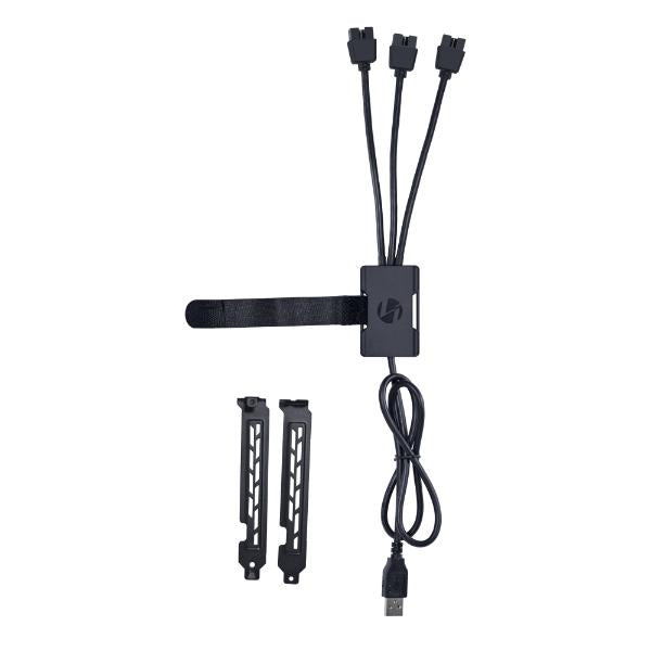 Lian Li Usb 2.0 1 Til 3 Port Sort - Usb Type A Til 3x Internal Usb Kabler - Geekd.dk