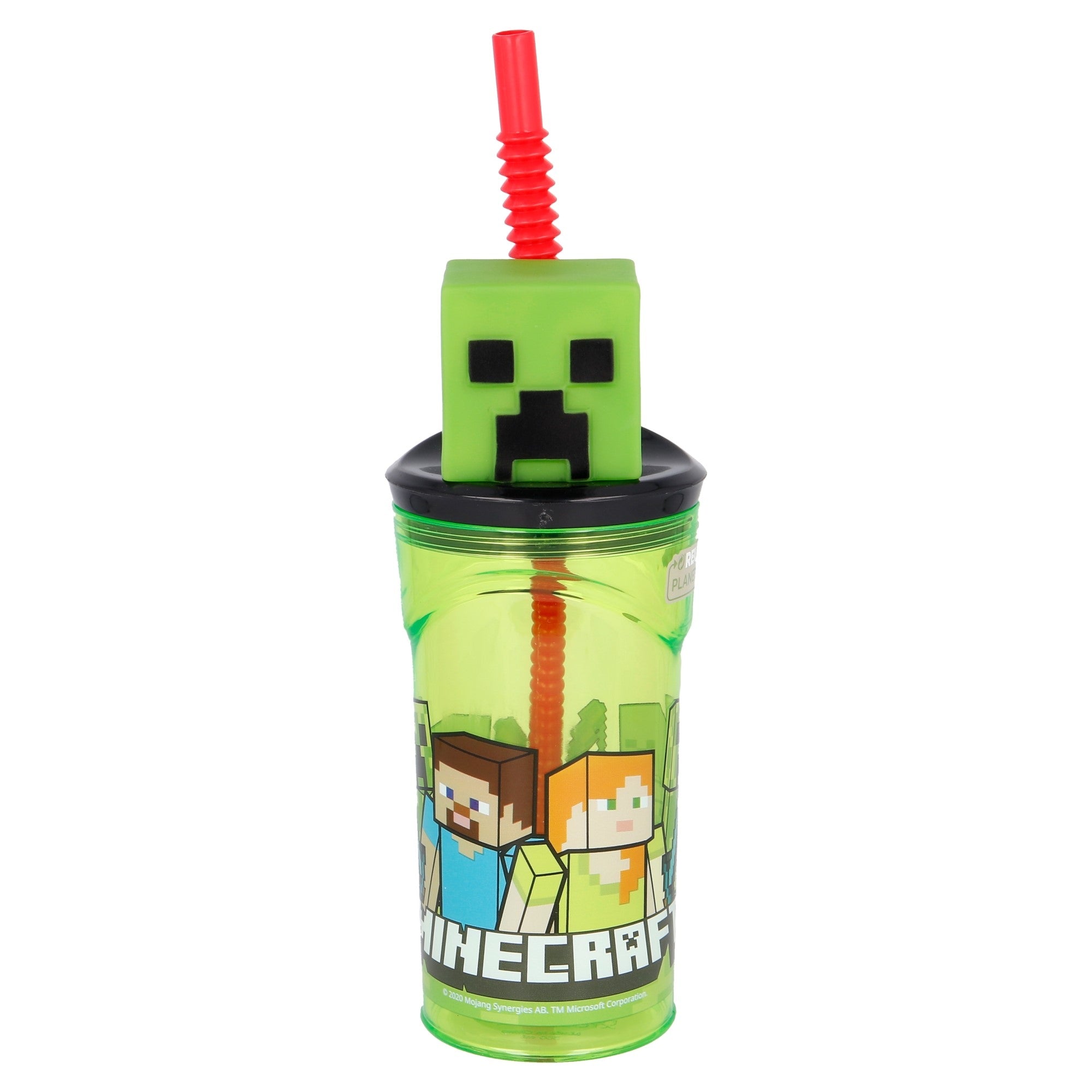 Minecraft 3d Creeper Kop Med Sugerør - 360 Ml - Geekd.dk