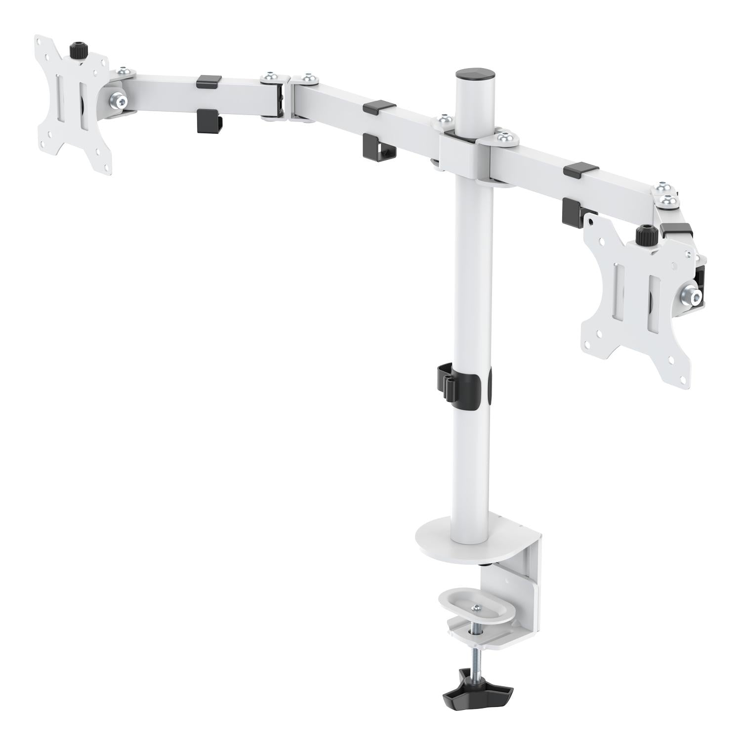 Deltaco - Dual Monitor Skærm Arm - 13"-32" Skærme - Hvid Skærmophæng - Geekd.dk