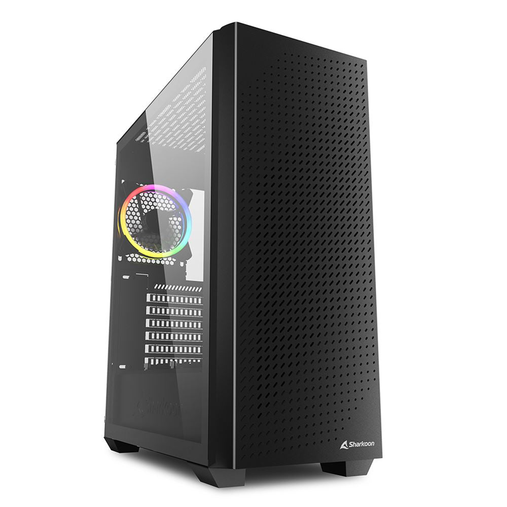 Sharkoon Vs9 Rgb , Tower Case (black, Tempered Glass) Kabinet - Geekd.dk