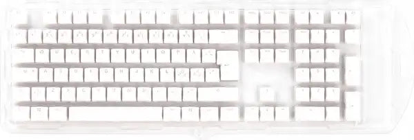 Ducky White - 115 Keycap Set - Seamless Double-shot Pbt - Nordic Layout Keycaps - Geekd.dk