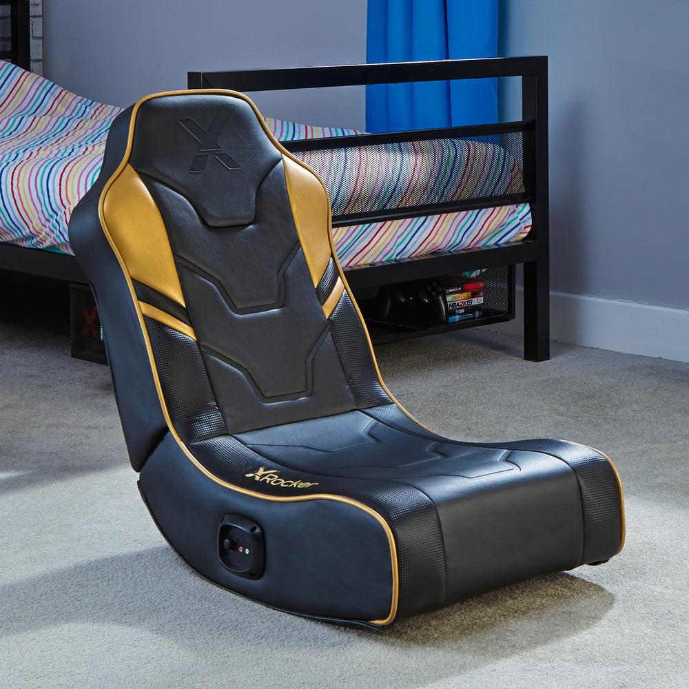 Xrocker Shadow 2.0 Floor Rocker - Black/gold Stol - Geekd.dk