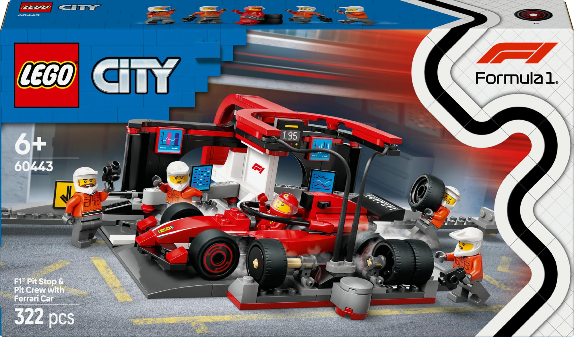 Lego 60443 City F1 Pit Stop With Pit Crew And Ferrari Racer - Geekd.dk