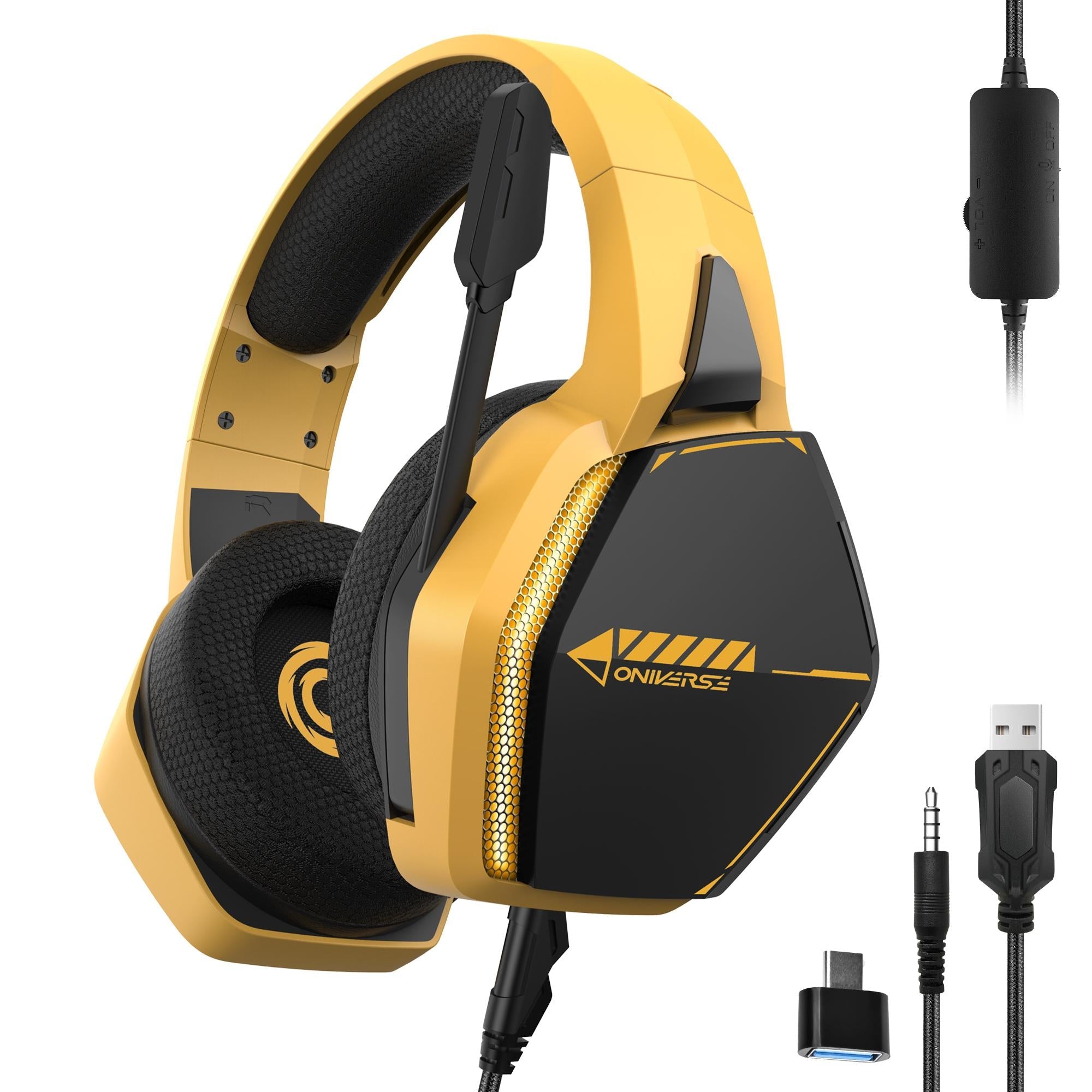 Oniverse Gaming Headset Nebula - Solarfire Yellow Konsol Tilbehør - Geekd.dk