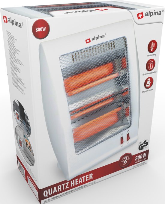 Alpina Kompakt Og Bærbar Elektrisk Varmer - 400w & 800w