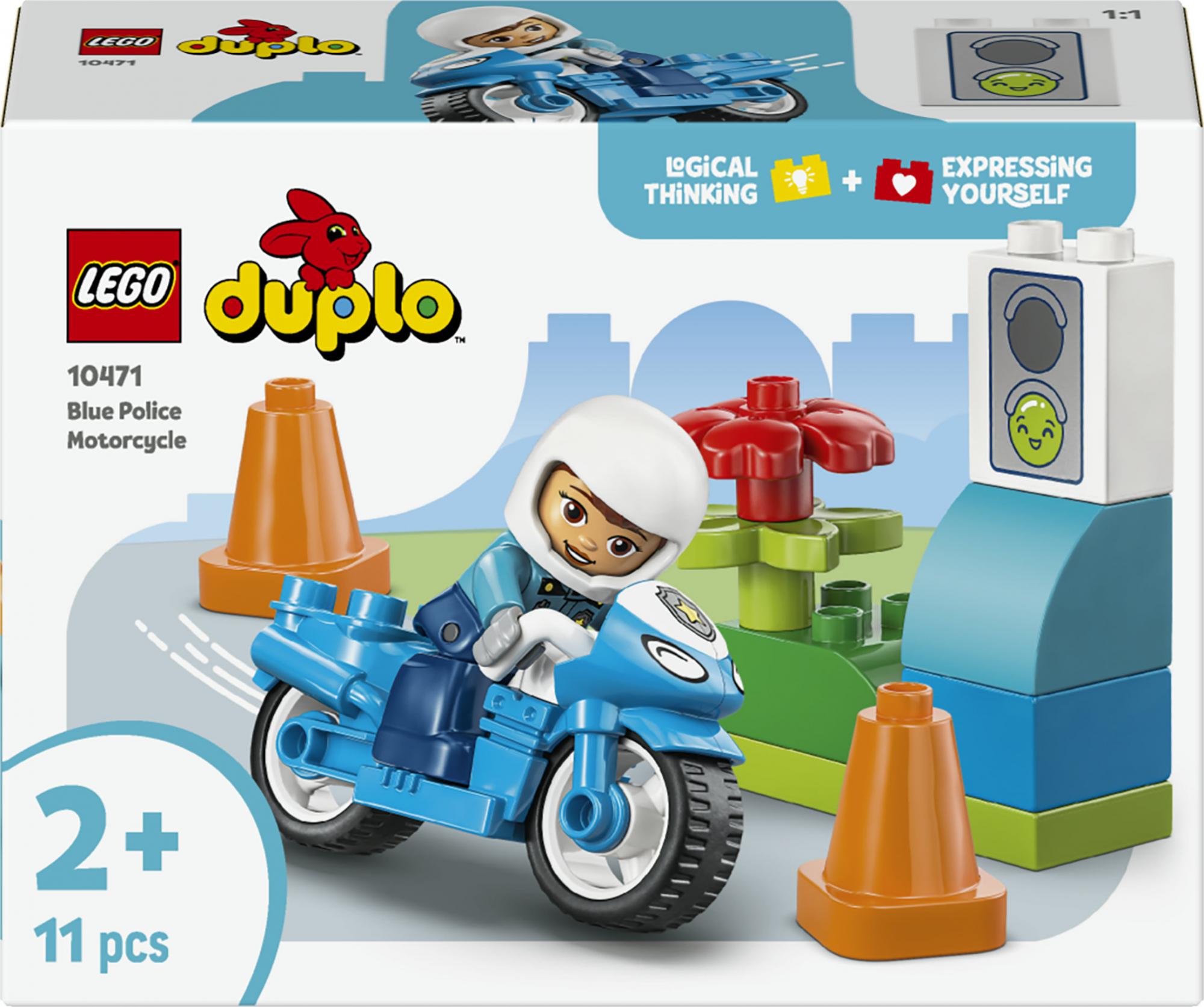 Lego Duplo Town  -  Blå Politimotorcykel - Geekd.dk