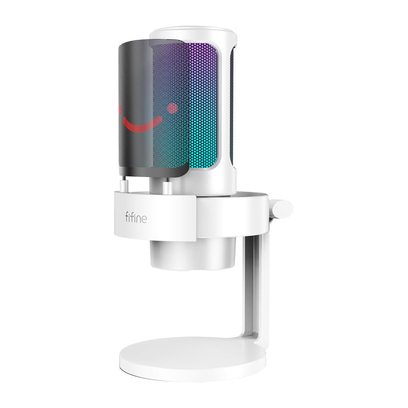 Hvid Usb Gaming Mikrofon Med Rgb - Geekd.dk