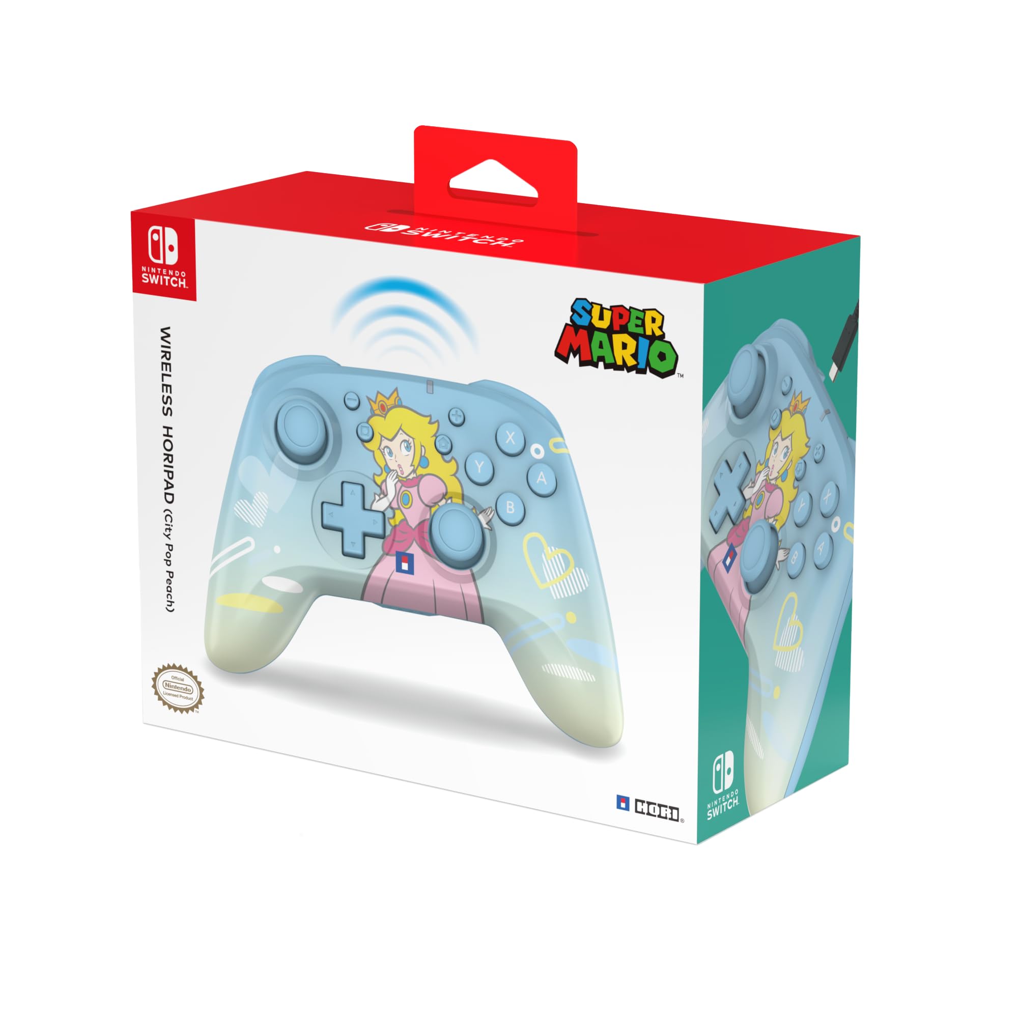 Hori Trådløs Horipad (peach)  -  Lyseblå Til Switch Og Switch 2 Controller - Geekd.dk