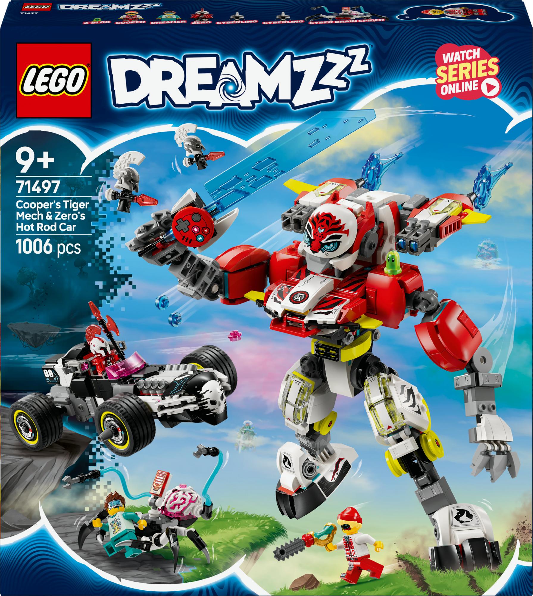 Lego 71497 Dreamzzz Cooper's Tiger Mech And Zero's Hot Rod Car - Geekd.dk