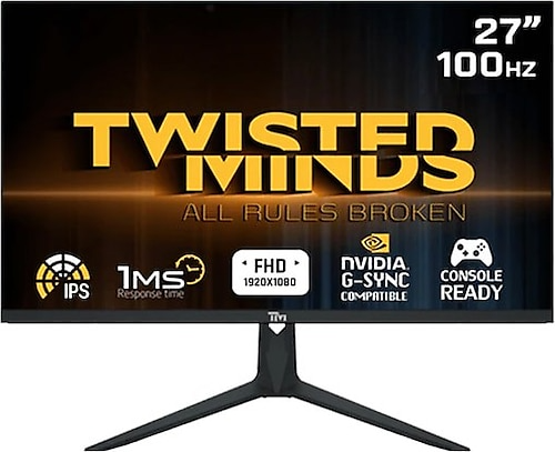 Twisted Minds Flat Gaming Monitor 27" Fhd - 100hz Skærm - Geekd.dk