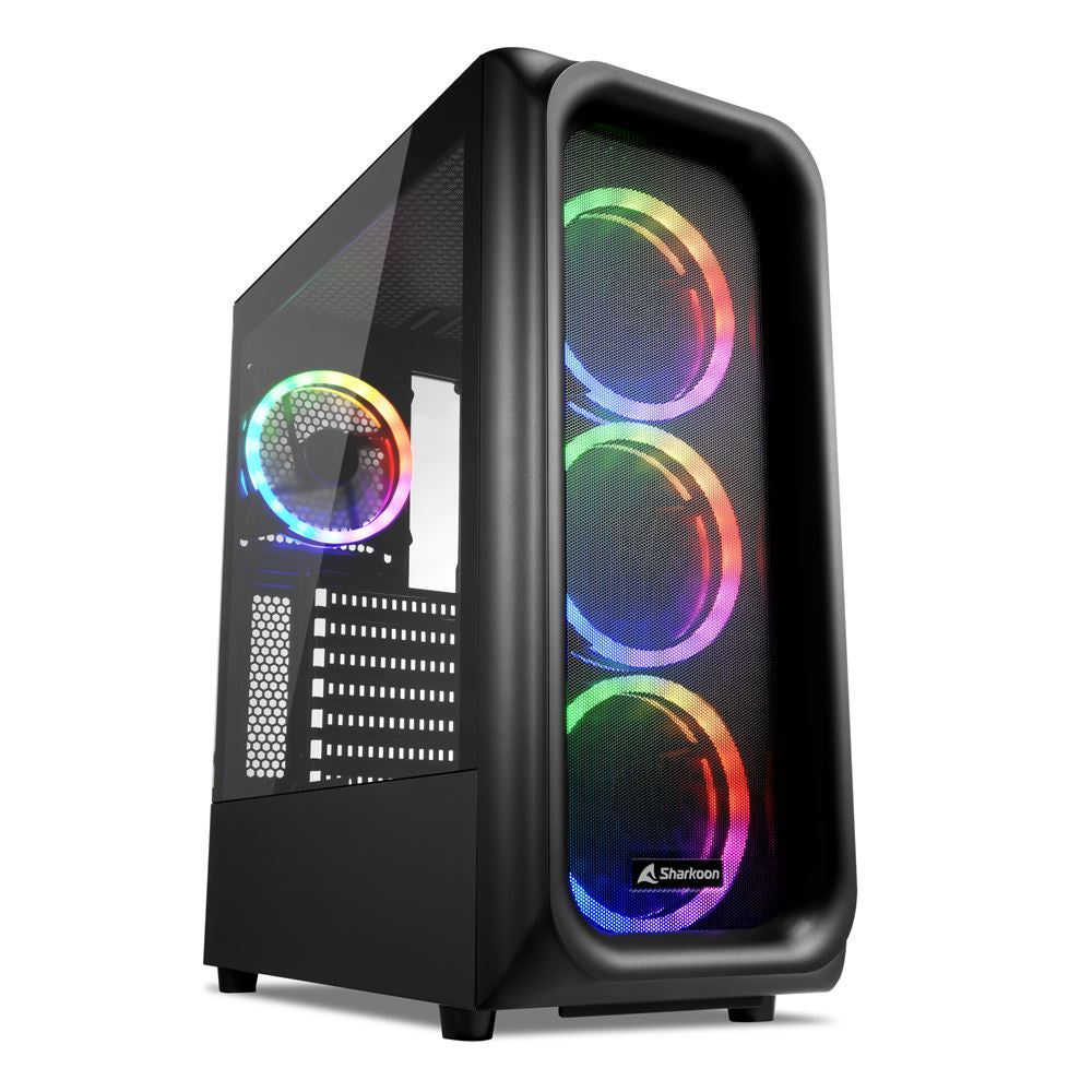 Sharkoon Tk5m Rgb, Tower Housing, Black, Tempered Glass - Window Kabinet - Geekd.dk