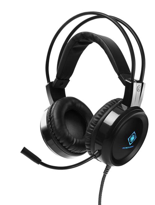 Deltaco - Dh110 Stereo Gaming Headset - 50mm Drivers - Led - Sort - Geekd.dk