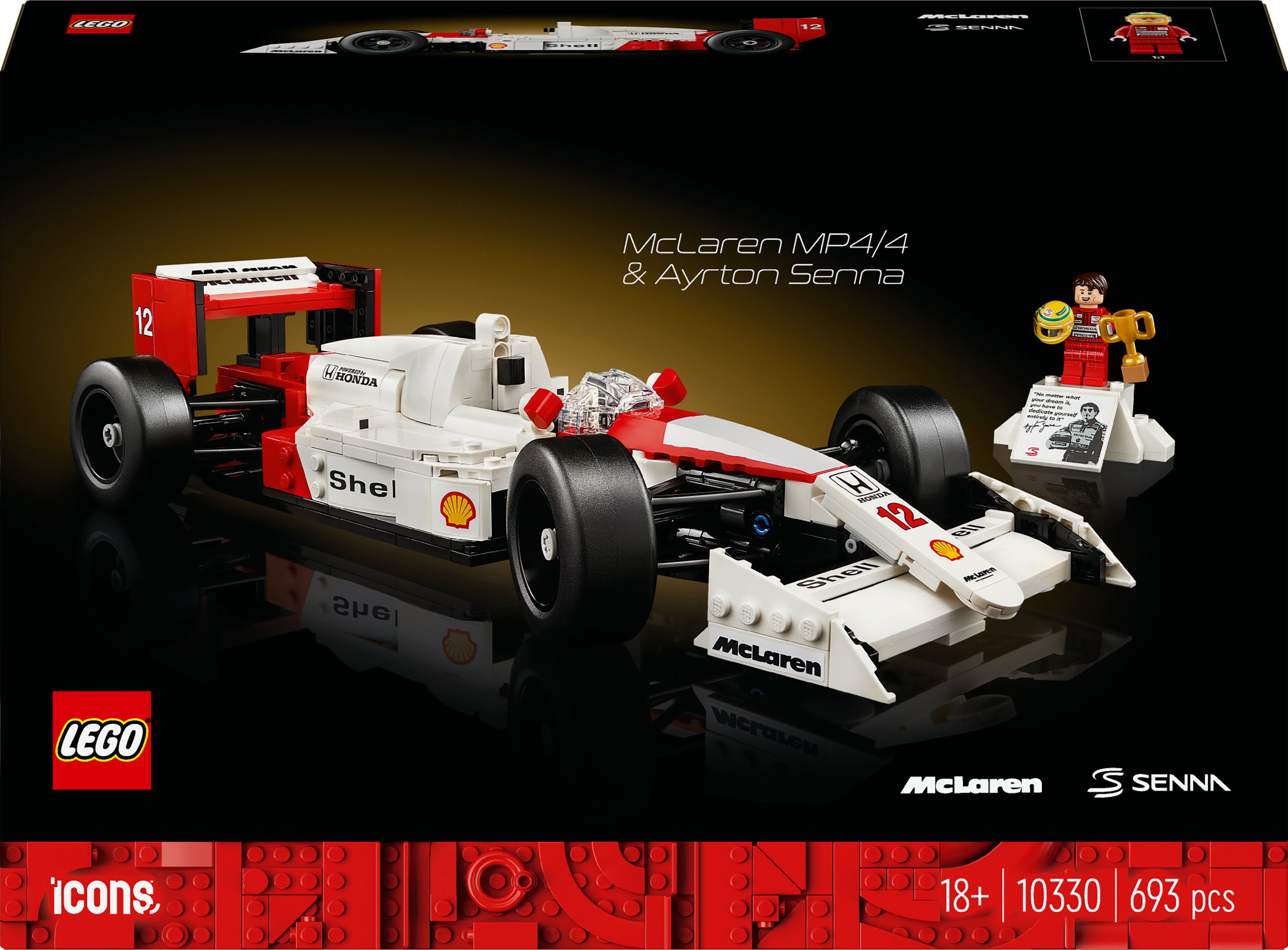 Lego 10330 Icons Mclaren Mp4/4 & Ayrton Senna - Geekd.dk