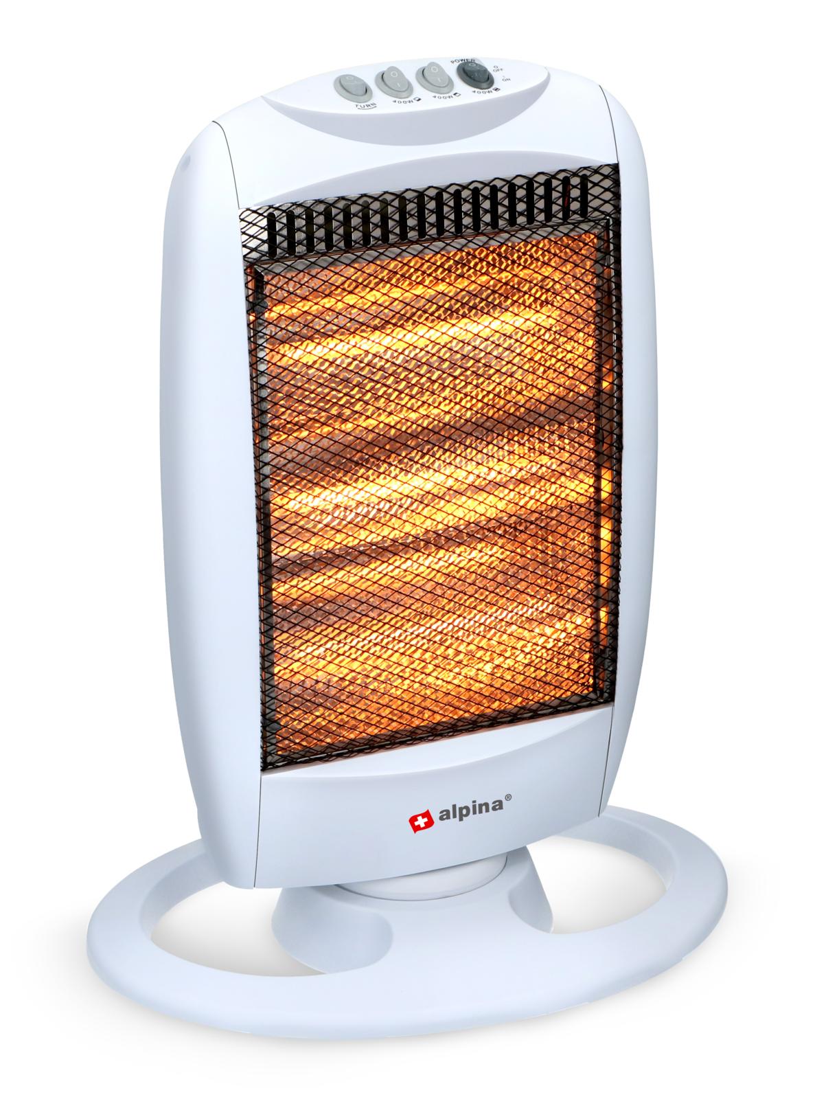 Alpina Elektrisk Halogenvarmer - 3 Varmeindstillinger - 1200w