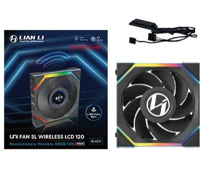 Lian Li Uni Fan Sl Wireless Lcd Reverse, Sort - 120mm Kabinet Blæser - Geekd.dk