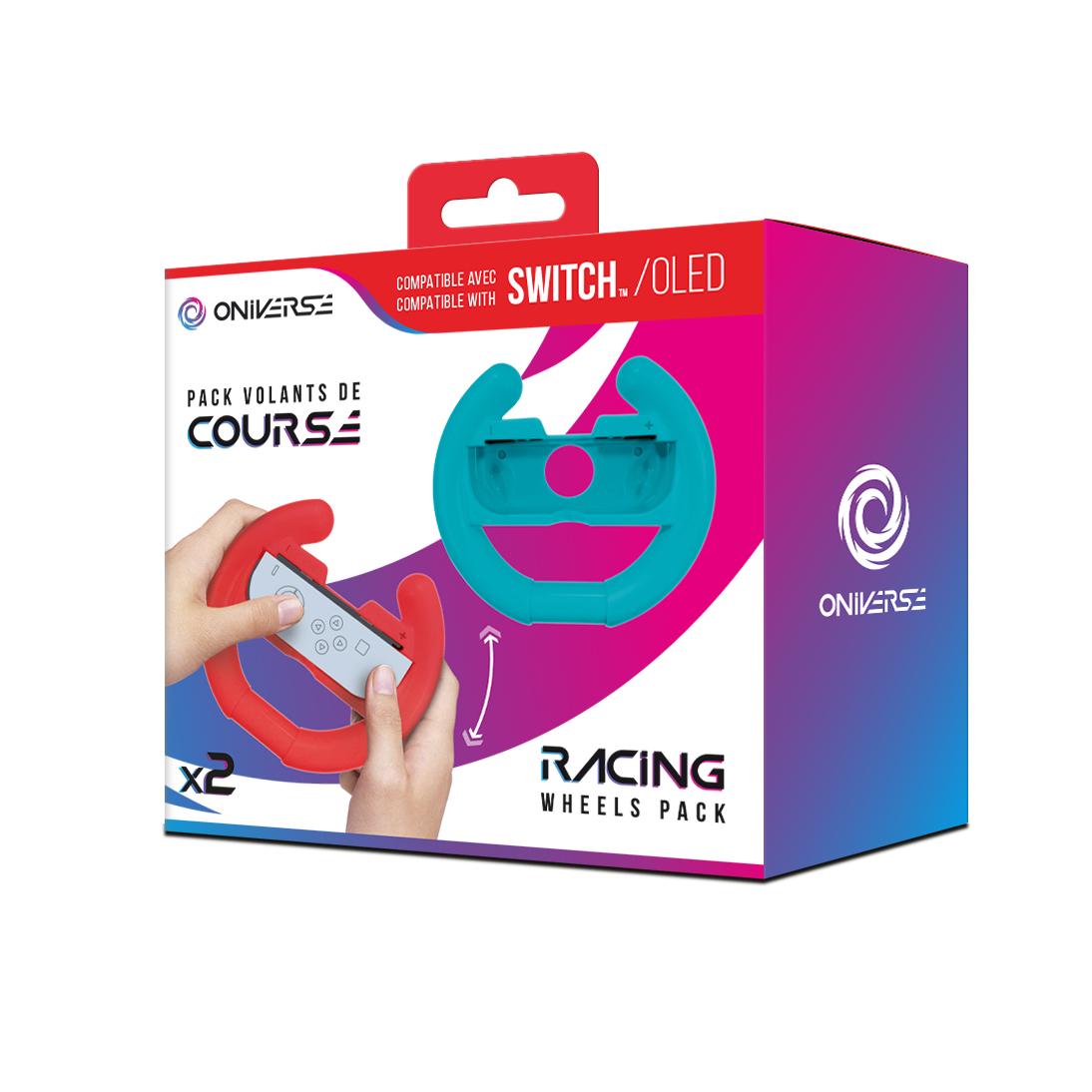 Oniverse Nsw Pack Of 2 Racing Wheel Controller Holders - Blue/red Konsol Tilbehør - Geekd.dk