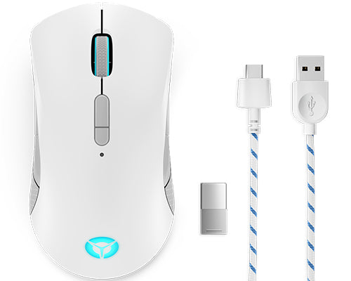Lenovo Legion M600 Gaming Mouse Optisk Trådløs Kabling Grå Hvid Mus - Geekd.dk