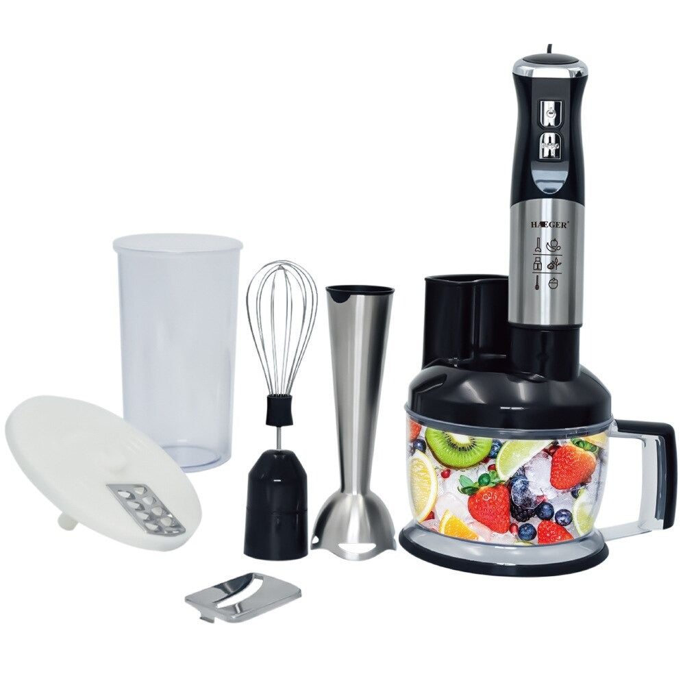 Stavblender 1000w Med Hakker, Piskeris & Blendekop  6-i-1 Håndblender Sæt