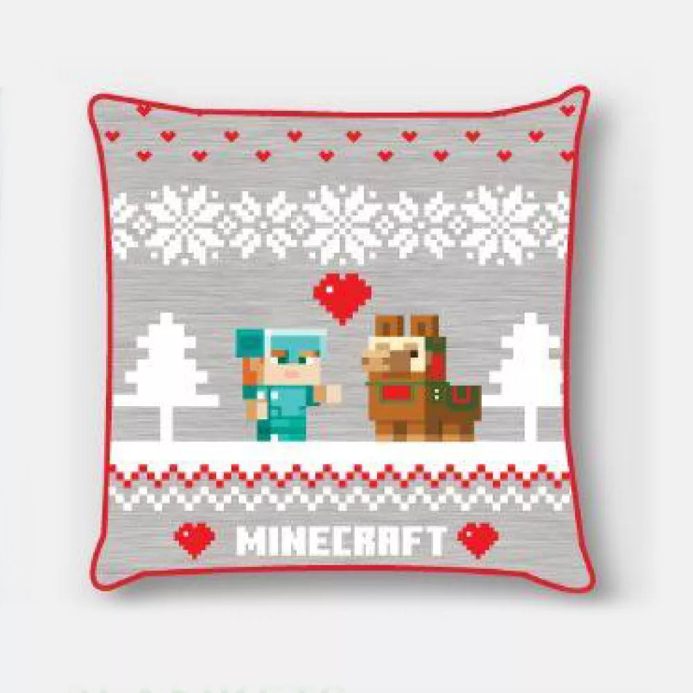 Minecraft Jule Pudebetræk  -  40x40 Cm (velour) - Geekd.dk