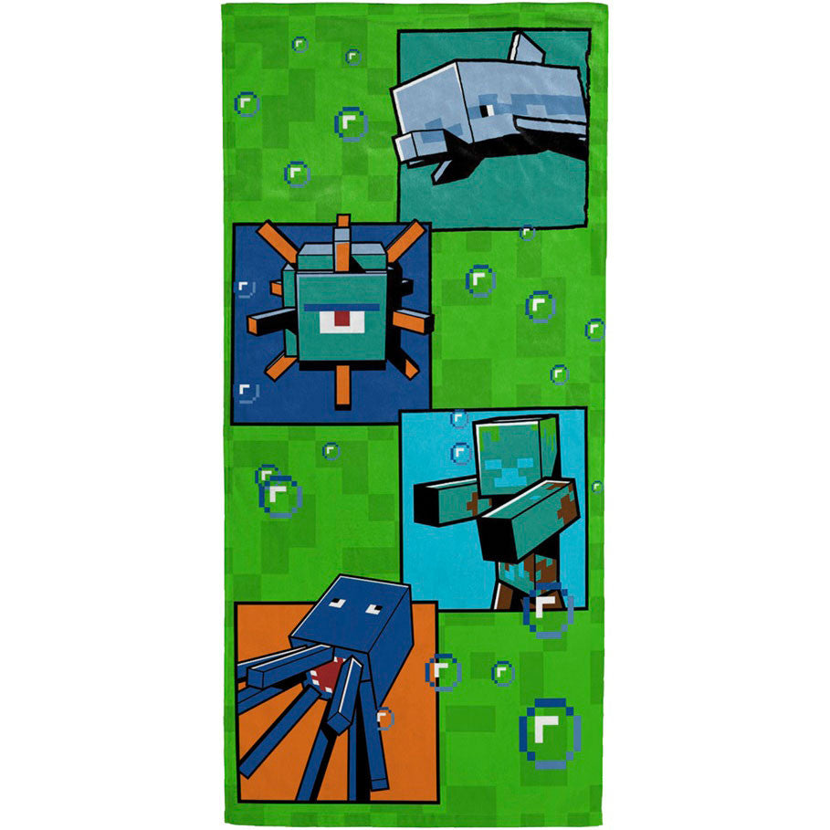Minecraft Ocean Depths Badehåndklæde 70x140cm - Geekd.dk
