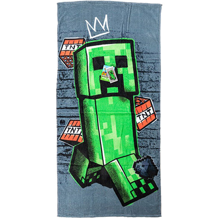 Minecraft Metro Art Creeper Badehåndklæde 70x140cm - Geekd.dk