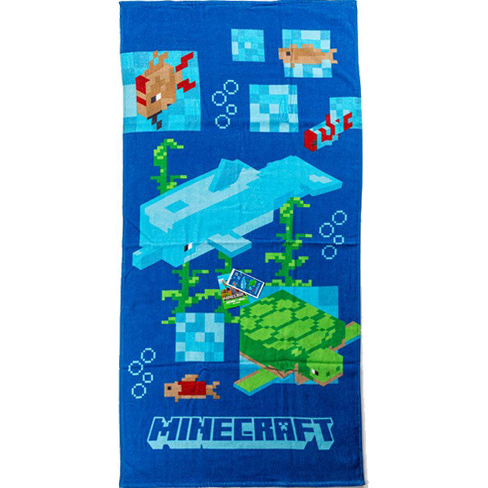 Minecraft Aquatic Badehåndklæde 70x140cm - Geekd.dk