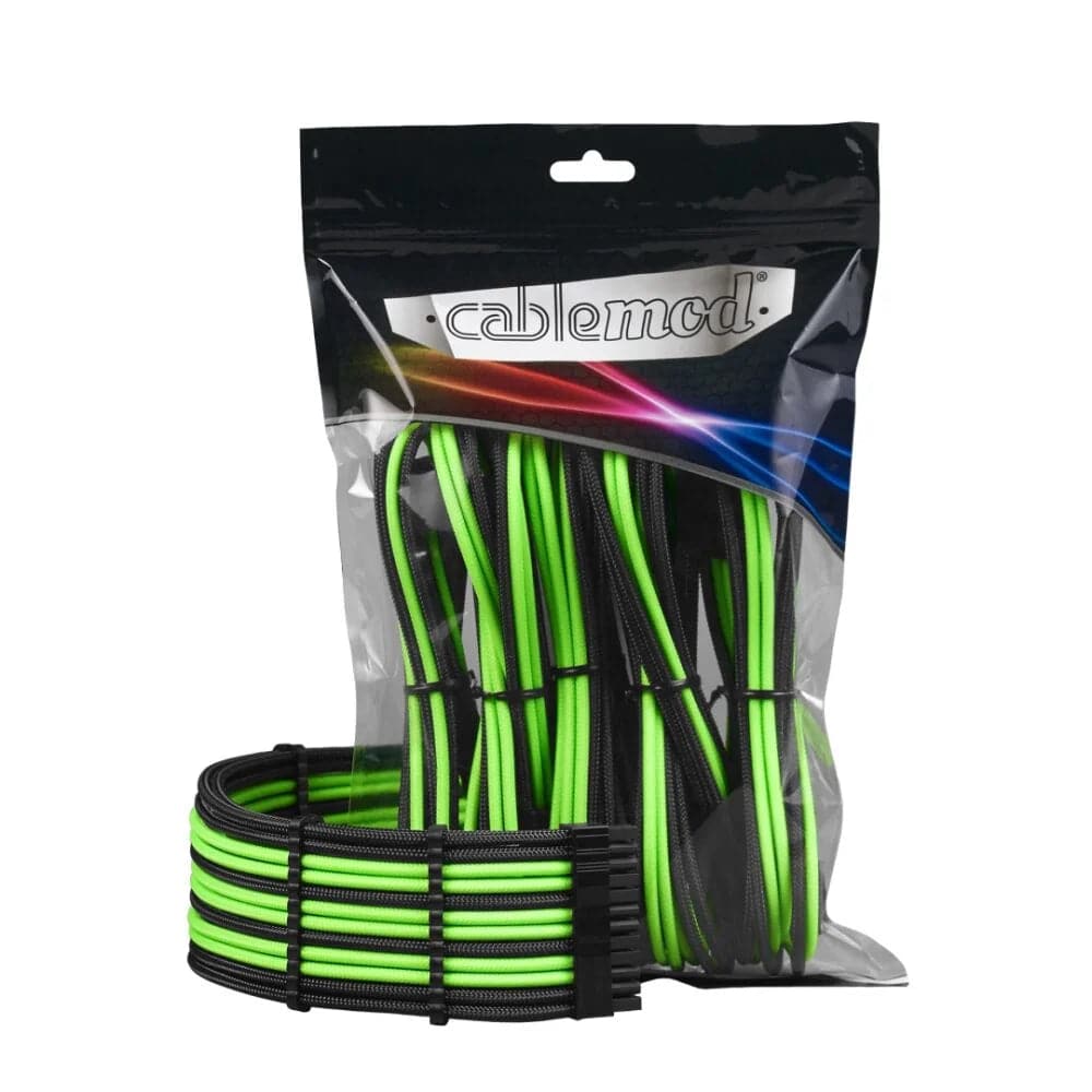 Cablemod Pro Modmesh Cable Extension Kit - Sort/lysegrøn Kabelforlænger - Geekd.dk