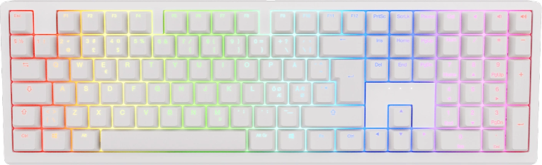 Ducky Zero - White - Cherry Brown - Rgb - Trådløs Tastatur - Geekd.dk