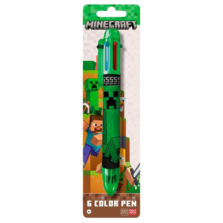 Minecraft Kuglepen - Boom - 6 Farver Skrivesæt - Geekd.dk
