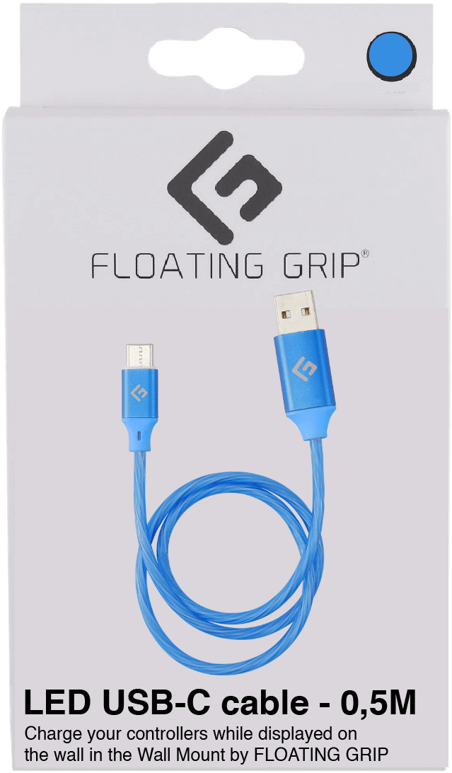 Floating Grip 0,5m Led Usb-c Cable (blå) Kabler - Geekd.dk